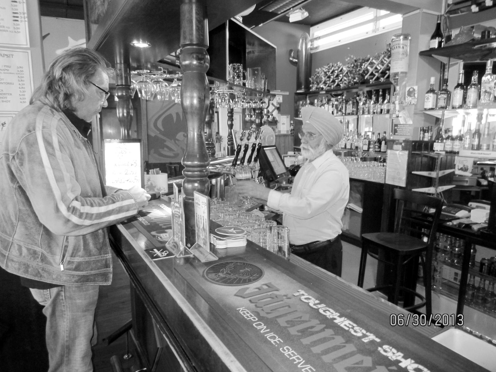 A Bar (Ravintola) Owner Kuldeep Singh in his establishment, Finland